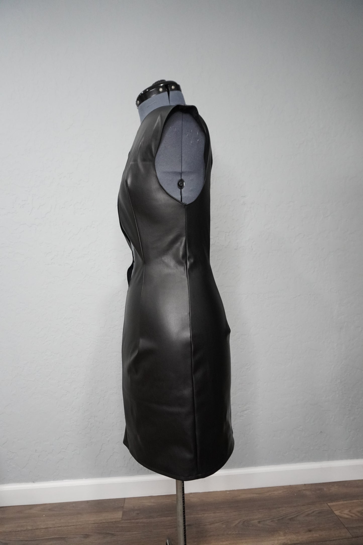Leather Keyhole Dress